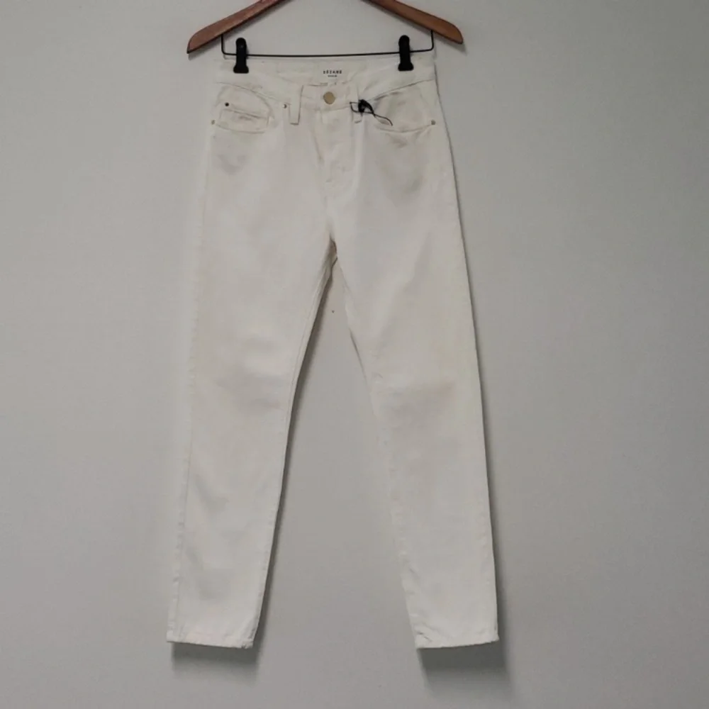 Sezane 1967 ecru denim high rise straight leg pants - Picture 3 of 16